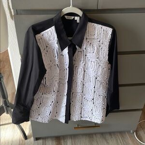 Elegant Black and White Blouse